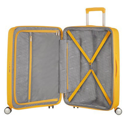 Trolley Rigido 77 cm 4 Ruote Spinner con sistema TSA | American Tourister Soundbox | 32G003-Golden Yellow