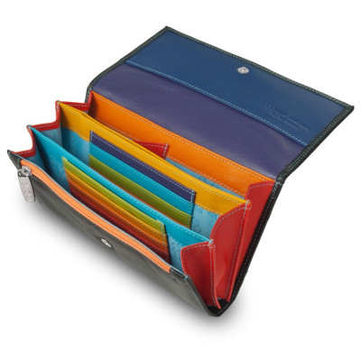 Portafoglio Donna Orizzontale con Patta | DuduBags Colorful | 534116501-Nero