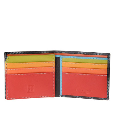 Portafoglio Uomo Orizzontale con Patta | DuduBags Colorful Plinio | 53447601-Nero