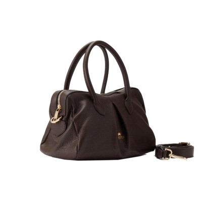 Borsa donna due manici piccola con tracolla Cuoieria Fiorentina Emma Cioccolato