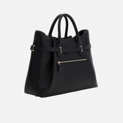 Borsa donna due manici con tracolla Guess Yesba Black