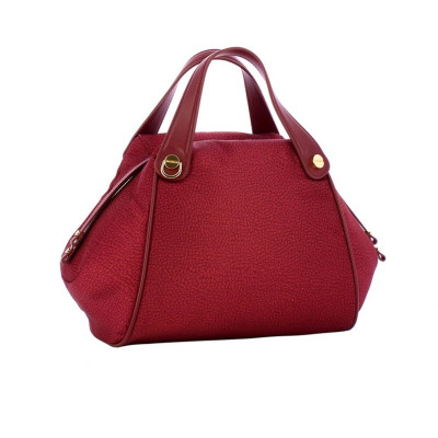 Borsa donna due manici medio con tracolla Borbonese Marie Merlot