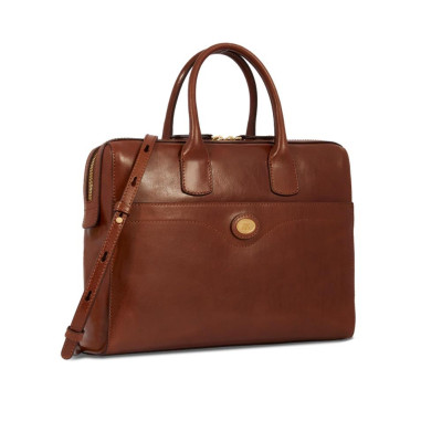 Borsa donna due manici doppia funzione porta computer The Bridge Marrone/Oro