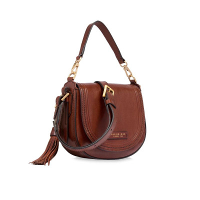 Borsa donna postina con maniglia e con patta The Bridge Marrone/Oro