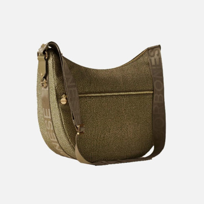 Borsa donna sacca media con tasca zip davanti Borbonese Olive