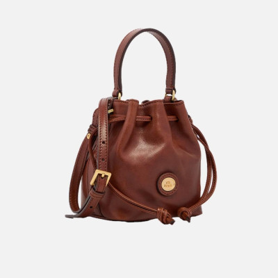 Borsa donna secchiello con tracolla piccola The Bridge Fedora Marrone/oro