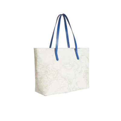 Borsa Donna Shopping Alviero Martini Prima Classe Geo White Blu Astrale
