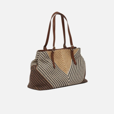 Borsa donna shopping grande Twinset Multicolor Straw
