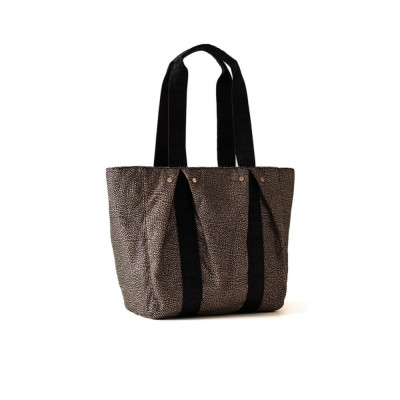 Borsa Donna Shopping Media Borbonese Op NaturaleNero  Valigeria.it