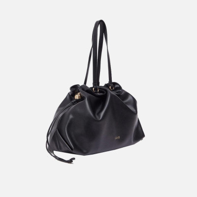 Borsa donna shopping media in tessuto Liu Jo Riccy Nero