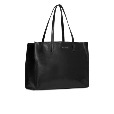 Borsa donna shopping destrutturata chiusura zip The Bridge Mirra Nero/Oro