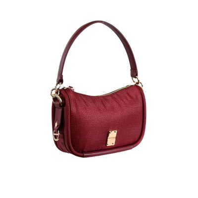 Borsa donna sottospalla media con doppia tracolla Borbonese Merlot