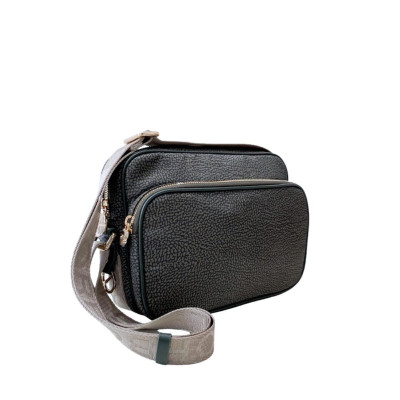 Borsa donna tracolla con zip sopra Borbonese Alloro