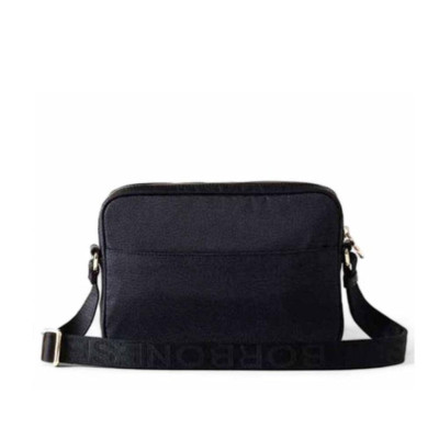 Borsa donna tracolla con zip sopra Borbonese Dark Black