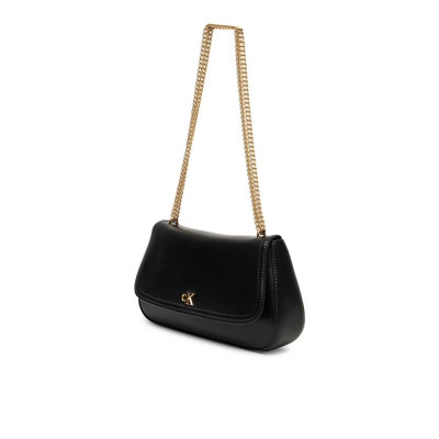 Borsa donna tracolla con patta con catena Calvin Klein Black