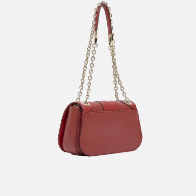Borsa donna tracolla con patta + catena Liu Jo Ematite Ciliegia