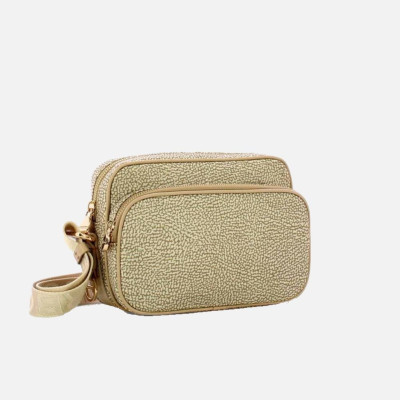 Borsa donna tracolla con zip sopra Borbonese Sabbia