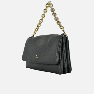 Borsa donna tracolla con patta Cuoieria Fiorentina Patty Nero