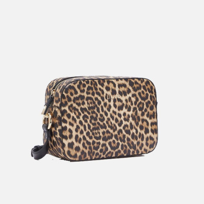 Borsa donna tracolla con zip sopra Liu Jo Cirry Maculato Naturale