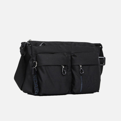 Borsa donna tracolla con zip sopra Mandarina Duck MD 20 Black