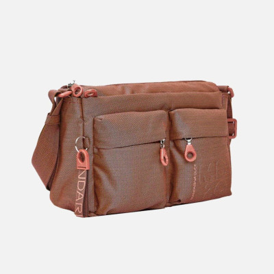 Borsa donna tracolla con zip sopra Mandarina Duck MD 20 Pecan Nut