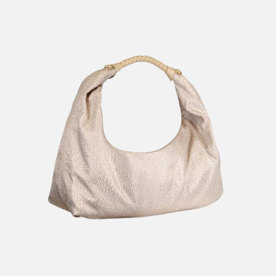 Borsa donna tracolla con zip sopra media Borbonese Sabbia