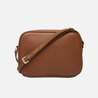 Borsa donna tracolla con zip sopra Patrizia Pepe Cuoio