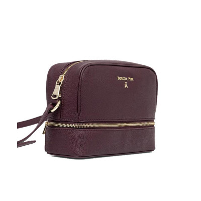 Borsa donna tracolla con zip sopra e sotto Patrizia Pepe Purple Red