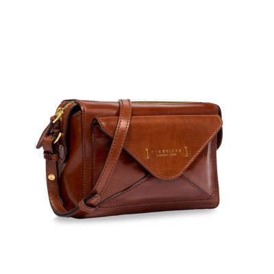 Borsa donna tracolla con tasca davanti The Bridge Frida Marrone/Oro
