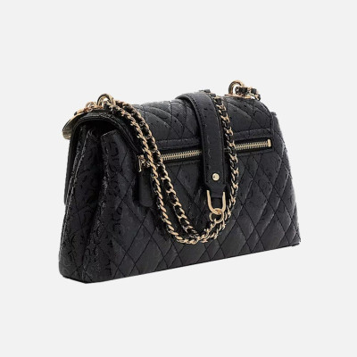 Borsa donna tracolla trapuntata Guess Isemay Black