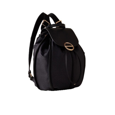 Borsa donna zainetto chiusura con patta Borbonese Dark Black