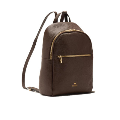 Borsa donna zainetto chiusura zip stondato Cuoieria Fiorentina Velvet Cioccolato