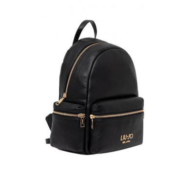 Borsa donna zainetto chiusura zip stondato con traschini laterali Liu Jo Evrim Nero