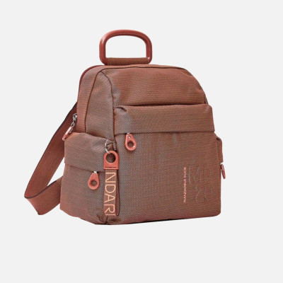 Borsa donna zainetto chiusura zip stondato Mandarina MD 20 Pecan Nut
