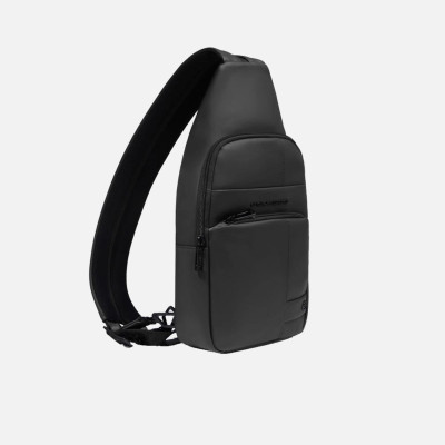 Borsello monospalla gommato porta ipad Piquadro Wollem Wet Nero