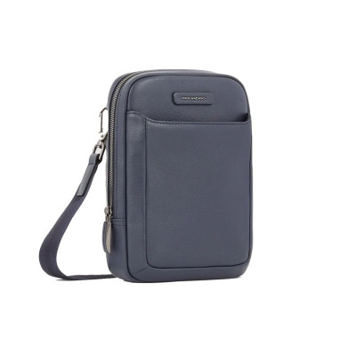 Borsello tozzo con tasca anteriore piccolo porta Ipad Piquadro Modus Blu