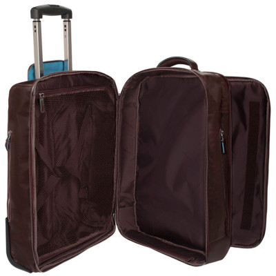 Trolley Cabina Piquadro | Pelle | Linea Blue Square | BV2960B2-mogano