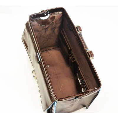 Borsa Medico Vera Pelle | Piquadro Blue Square | CA2007B2-Mogano