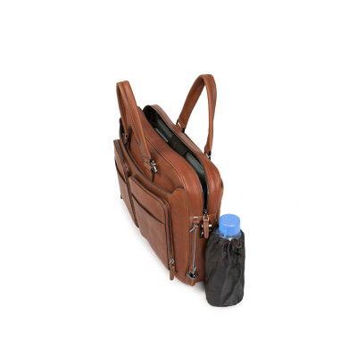 Cartella Sottile con dispositivo CONNEQU Porta Pc/iPad®Air/Pro | Piquadro Black Square | CA2849B3-Cuoio