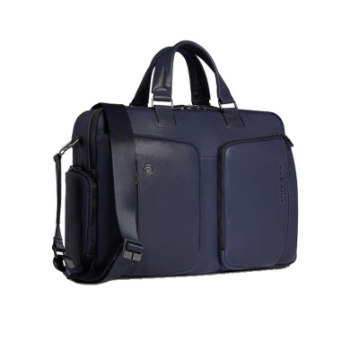 Cartella in Pelle Porta Computer 15.6 Cronus Piqudro CA6026S134-Blu Valigeria-it