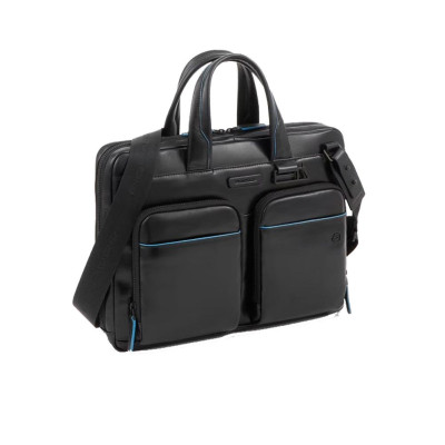 Cartella in Pelle Sottile Blue Square Revamp Piquadro Nero