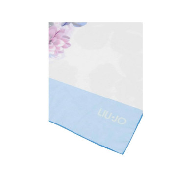 Foulard Stola Maxi Logo Flowers 90x180 Liu Jo 2A5038T030073936-Blue Bonnet | Valigeria-it