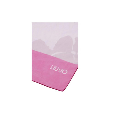 Foulard Stola Maxi Logo Flowers 90x180 Liu Jo 2A5038T030072624-Pink Berry | Valigeria-it