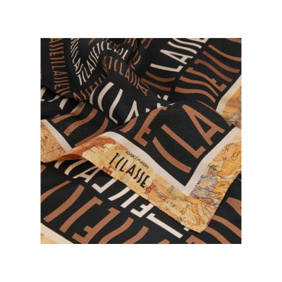 Foulard Classico Geo Logomania Alviero Martini Nero  Valigeria.it