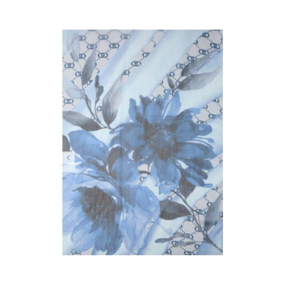 Foulard stola watercolor flower 70x180 Liu Jo 2A5032T030073936-Blu Bonnet Valigeria-it