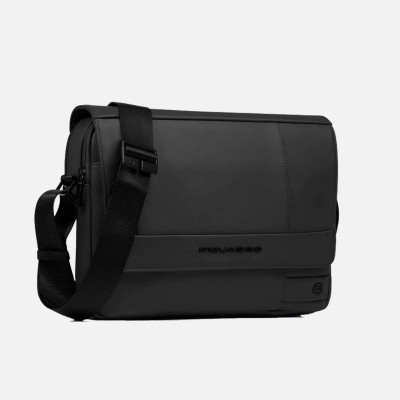 Messenger chiusura con doppia zip e petta Piquadro Wollem Wet Gommato Nero