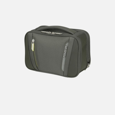 Necessaire due zip semplice espandibile American Tourister Wanderlite Dark khaki