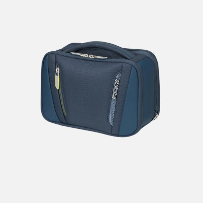 Necessaire due zip semplice espandibile American Tourister Wanderlite Dark Navy
