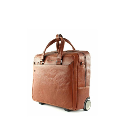 Pilota Trolley 45cm Black Square Piquadro Cuoio   Valigeria.it