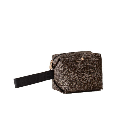 Pochette rettangolare con polsino tapiro classico Borbonese Op Naturale/Nero